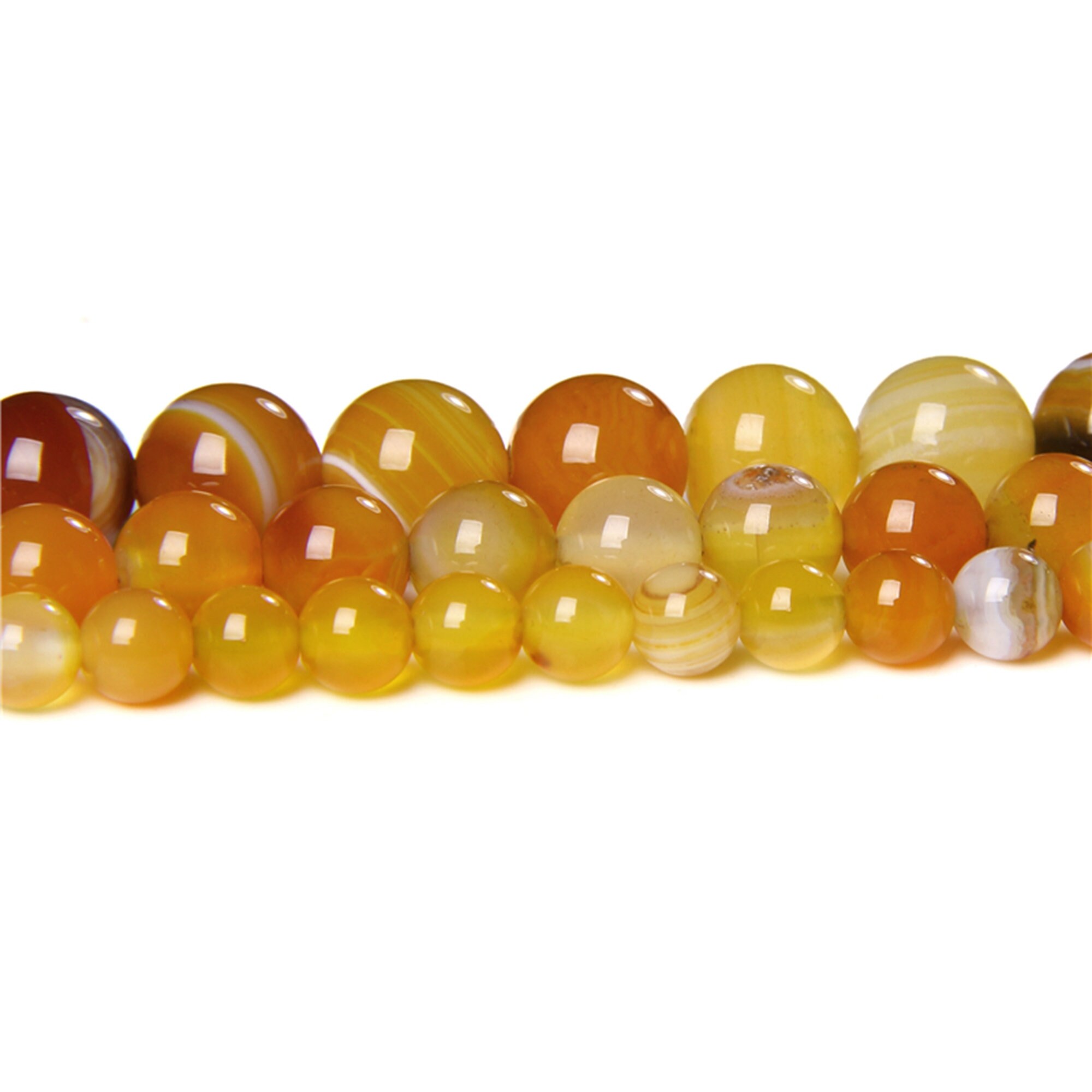 Yellow Agate Beads Polished Stone Beads Natural Round Beads Etsy