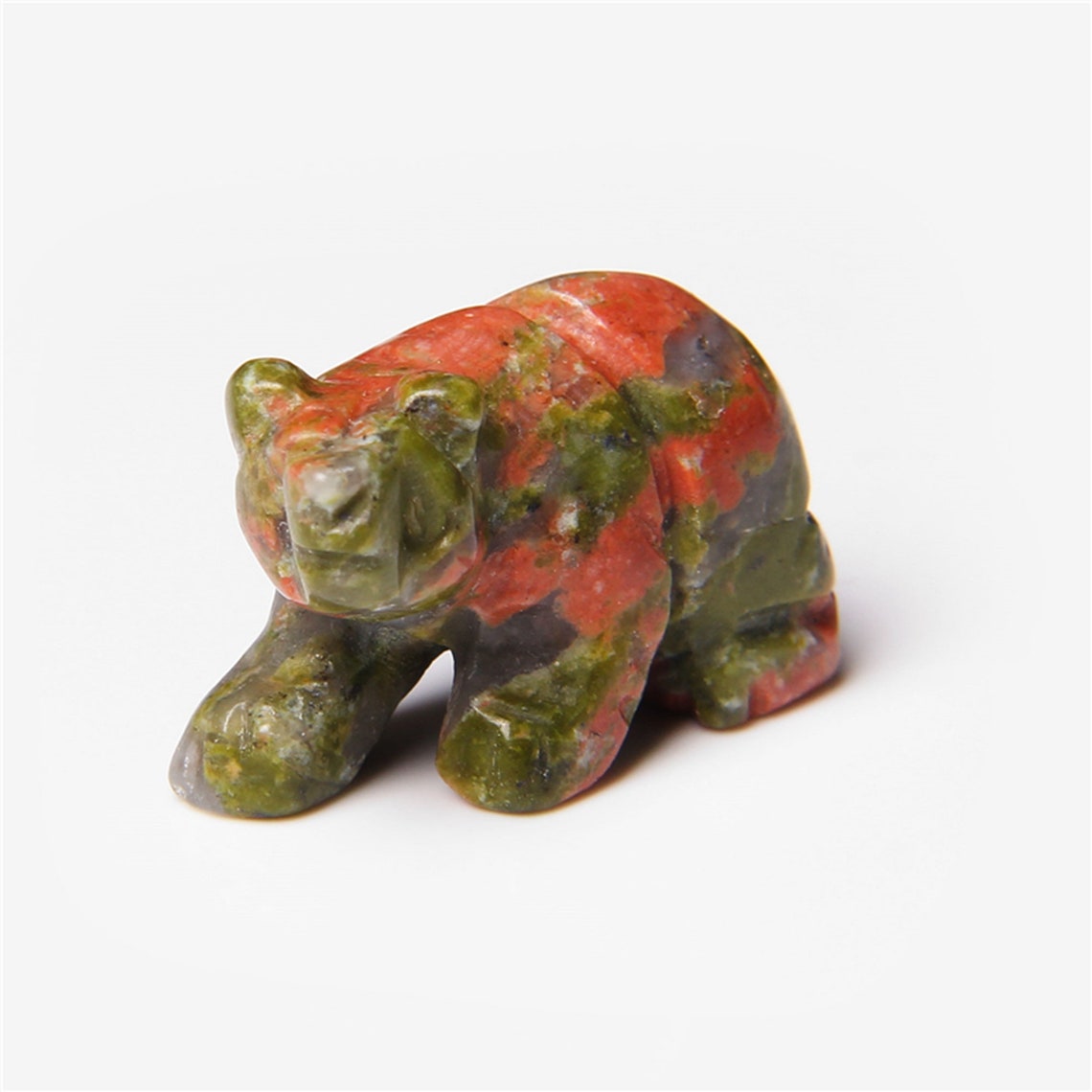 Gemstone Bear Figurine Unakite Stone Bear Statue Handmade Etsy