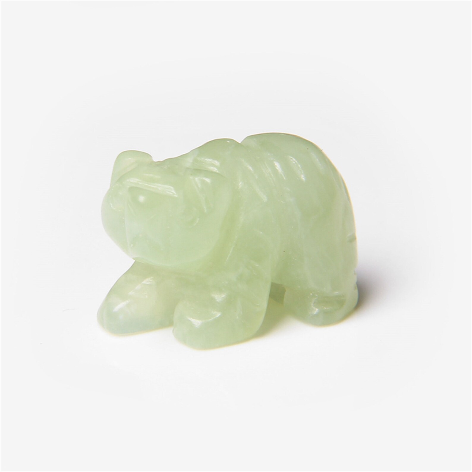 Green Jade Bear Figurine Natural New Mountain Jade Craving Etsy