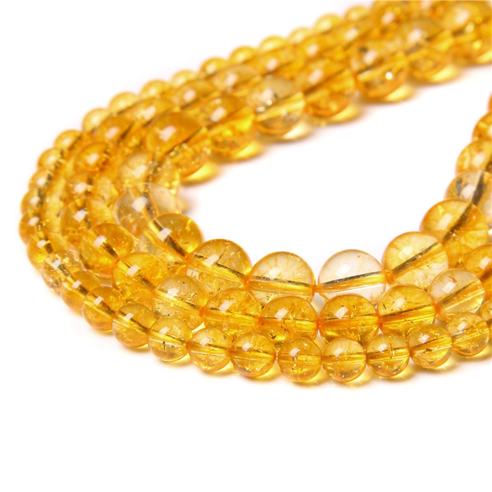 Natural Yellow Citrine Beads 6MM 8MM 10MM Bulk Lot Smooth Etsy