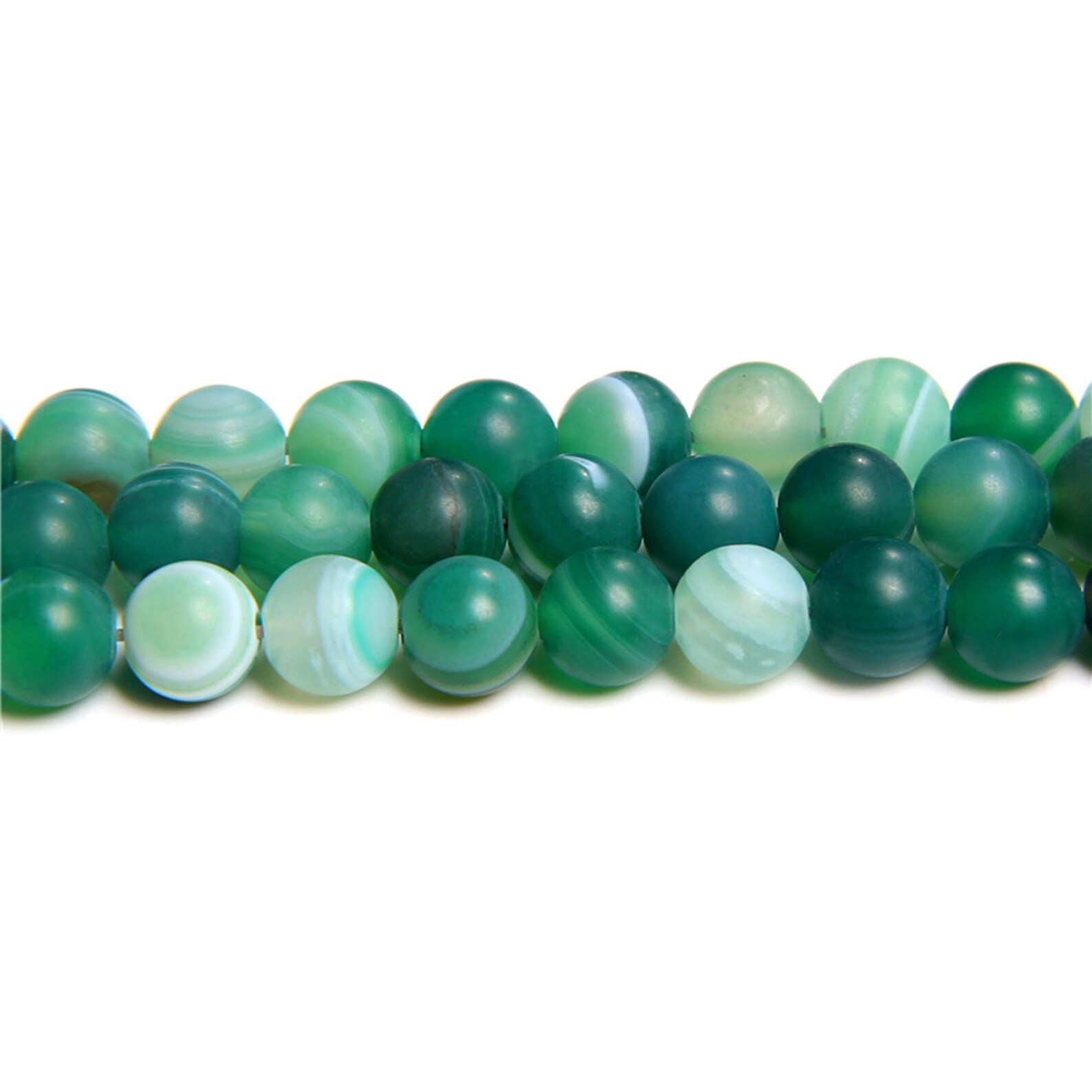 Natural Green Banded Agate Beads Polished Agate Gemstone Beads Etsy