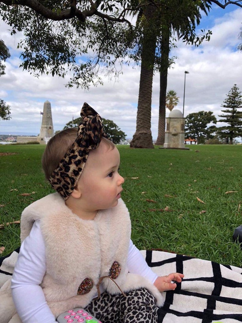 Baby bow Baby turban| Headband in leopard Topknot headband Baby headband