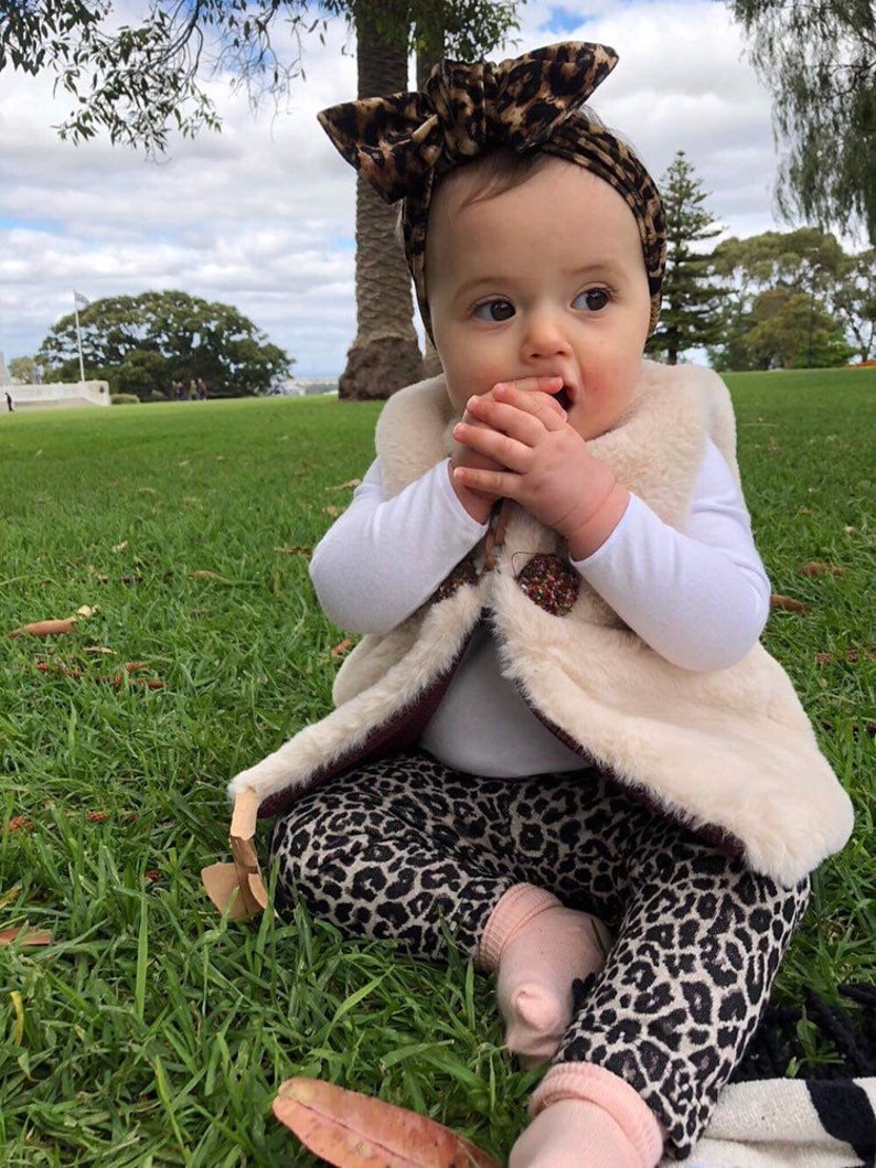 Baby bow Baby turban| Headband in leopard Topknot headband Baby headband