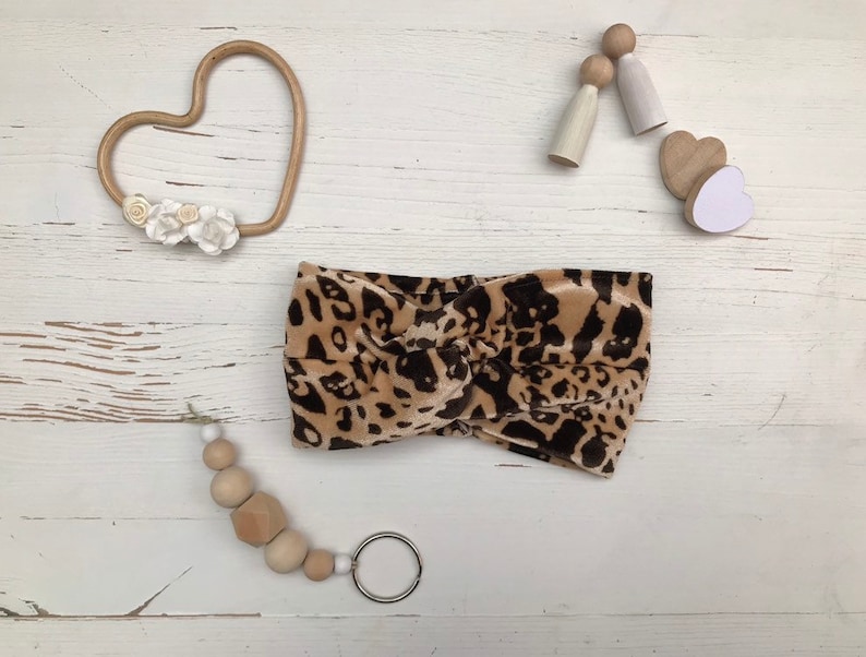Baby bow Baby turban| Headband in leopard Topknot headband Baby headband