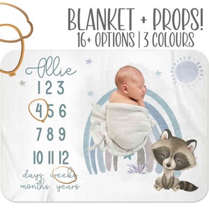 Cobertor de marco para bebê menino, cobertor de mês para menino, arco-íris, cobertor de bebê premium, cobertor de bebê de berçário arco-íris, cobertor de marco personalizado