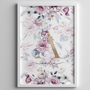 Initialdruck, personalisiertes Poster, Taufgeschenk, Geburtsdetails, Babynamen drucken,Geburtsdetails drucken,Geburtsplakat, Babynamen drucken,