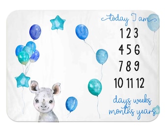 Baby Boy Milestone Blanket, Boy Month Blanket, rainbow, Premium baby blanket, Personalized baby blanket, Personalized milestone blanket
