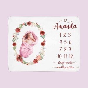 Baby Girl, Milestone Blanket, Personalized Blanket, Baby Blanket, Monthly Milestone, Custom Baby Blanket, Baby Name blanket, Growth Blanket