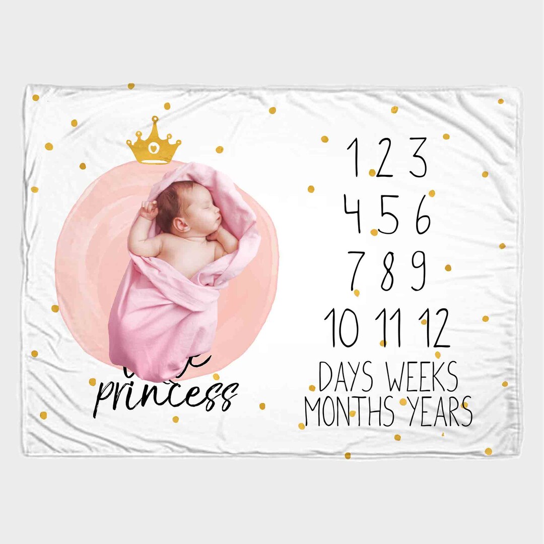 Baby Girl Milestone Blanket, Boy Month Blanket, Rainbow, Premium Baby