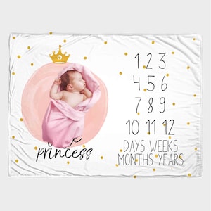 Baby girl Milestone Blanket, Boy Month Blanket, rainbow, Premium baby blanket, Personalized baby blanket, Personalized milestone blanket