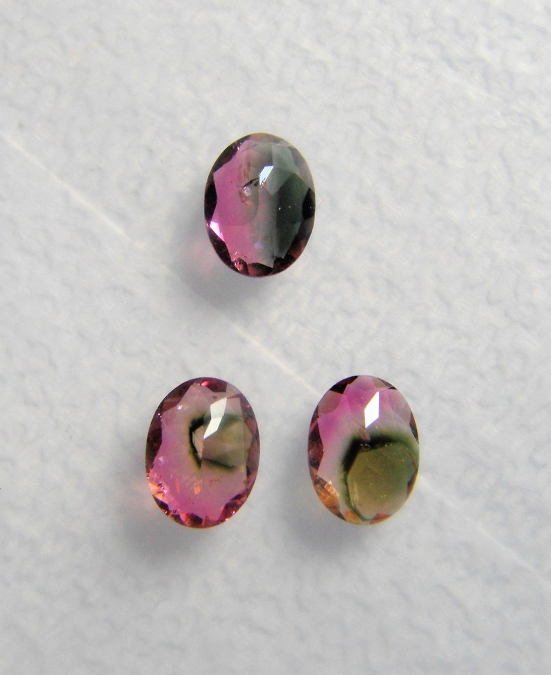 Natural Watermelon Bi-Color Tourmaline 3 Pc Set 3.25 ct