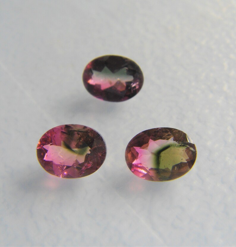 Natural Watermelon Bi-Color Tourmaline 3 Pc Set 3.25 ct