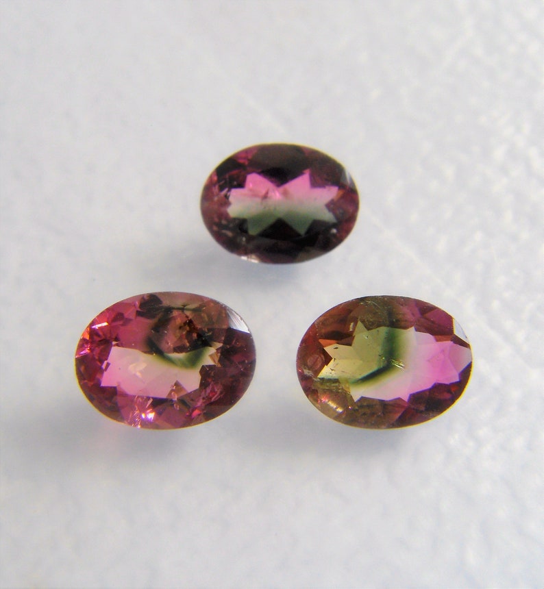 Natural Watermelon Bi-Color Tourmaline 3 Pc Set 3.25 ct