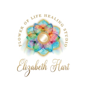 Flower of life Yoga, Energy healing, meditation, wellness, healing logo, chakra logo, rainbow logo, brand package