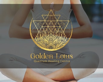 Diseño de logotipo de Loto Dorado / Marca de bienestar, negocio espiritual (Logotipo digital)
