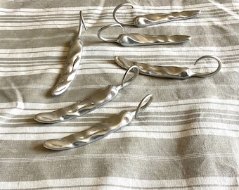 Descanso de faca vintage banhado a prata para pimenta caiena - conjunto de 6