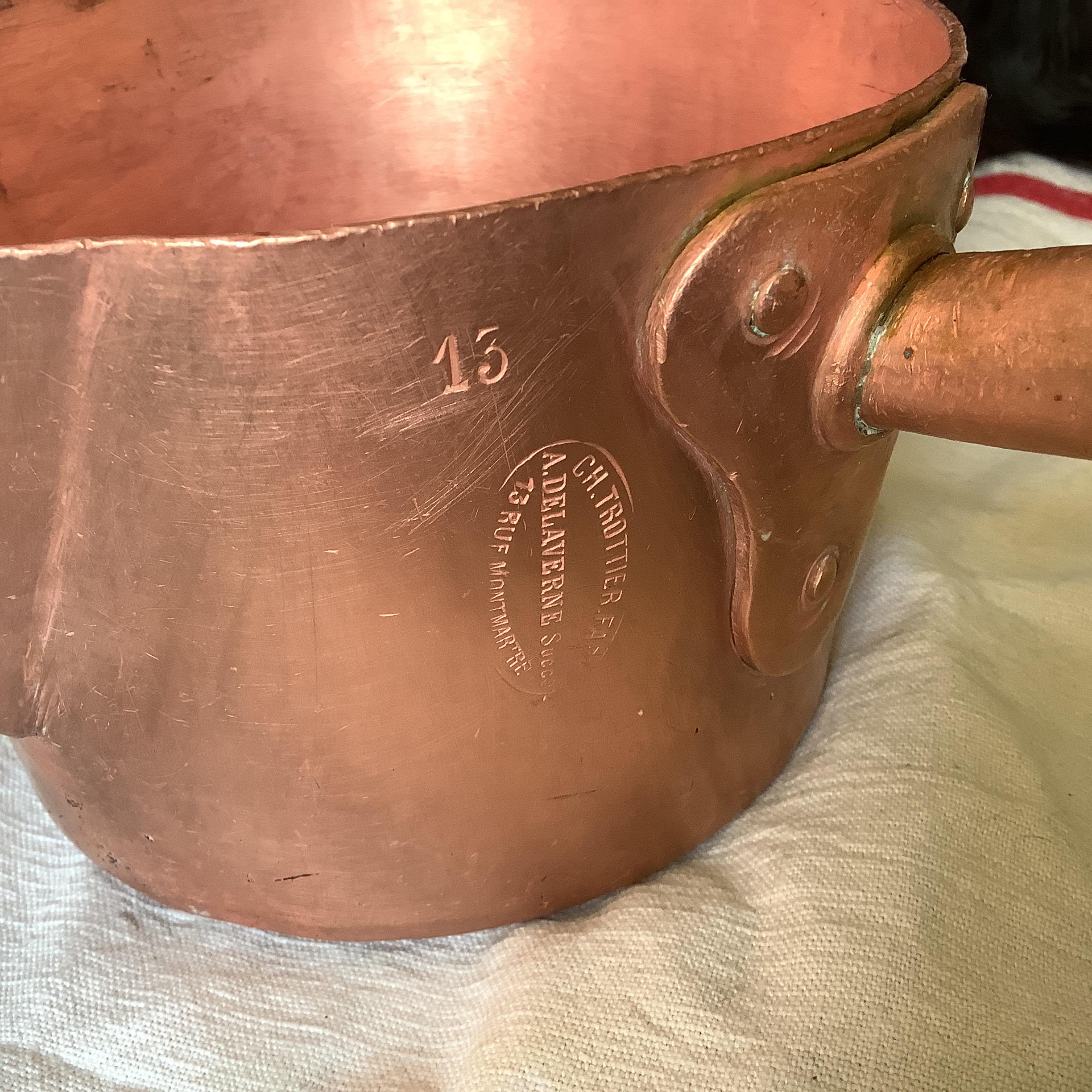 Sauteuse En Cuivre TOURNUS Diamètre 22.5 Cm - Pour Gaz Et électrique