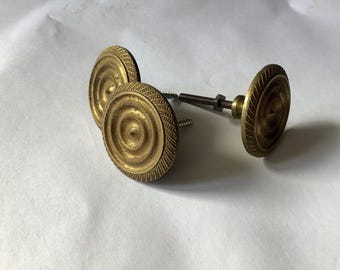 1930年代のヴィンテージ、フランス製の真鍮製家具ハンドル3個セット