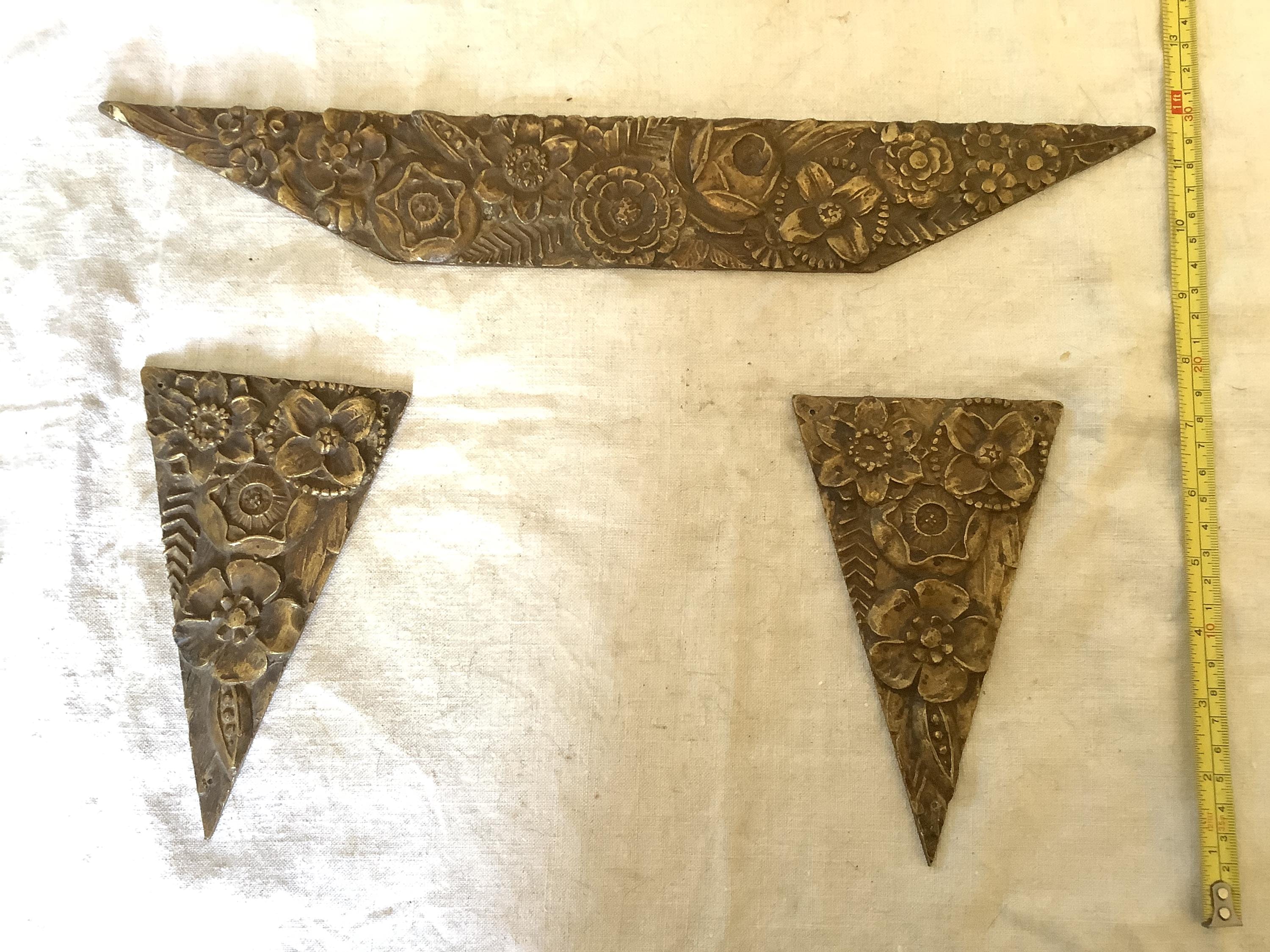 フランスアンティーク　飾りもの　金属製　2個セット　ブロカント フランスアンティーク 飾りもの 金属製 2個セット ブロカント フランス