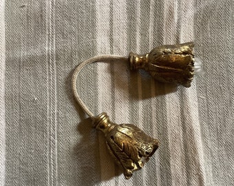 Antique French Ormolu Curtain Cord Pulls - Gilt Brass Pair