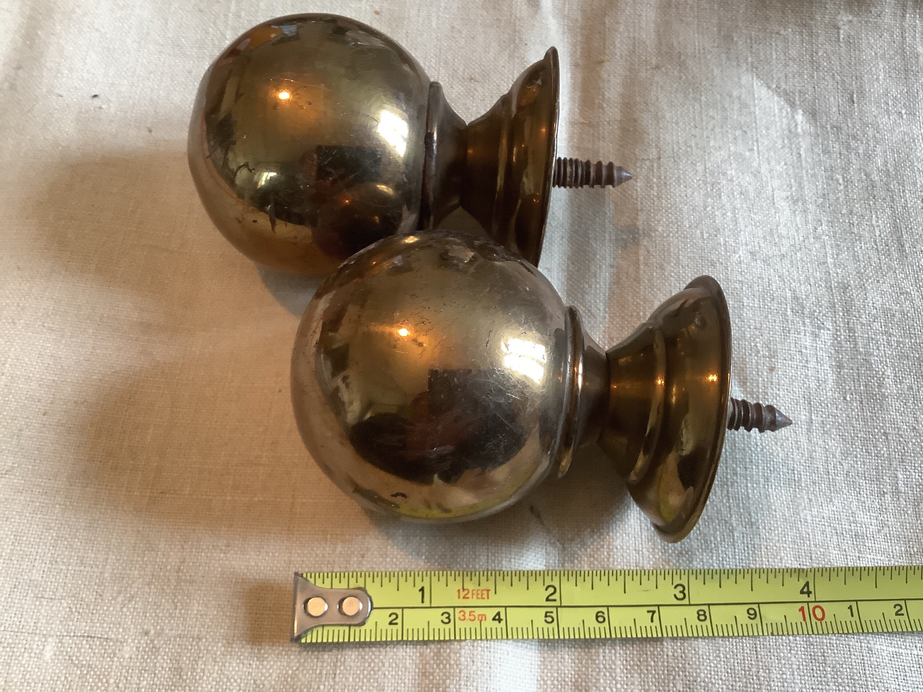 Antique one pair/ two pieces French Ormolu Brass Finials Etsy