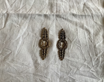 Two matching Antique Brass Keyhole Cover Escutcheon made in France in 1900s