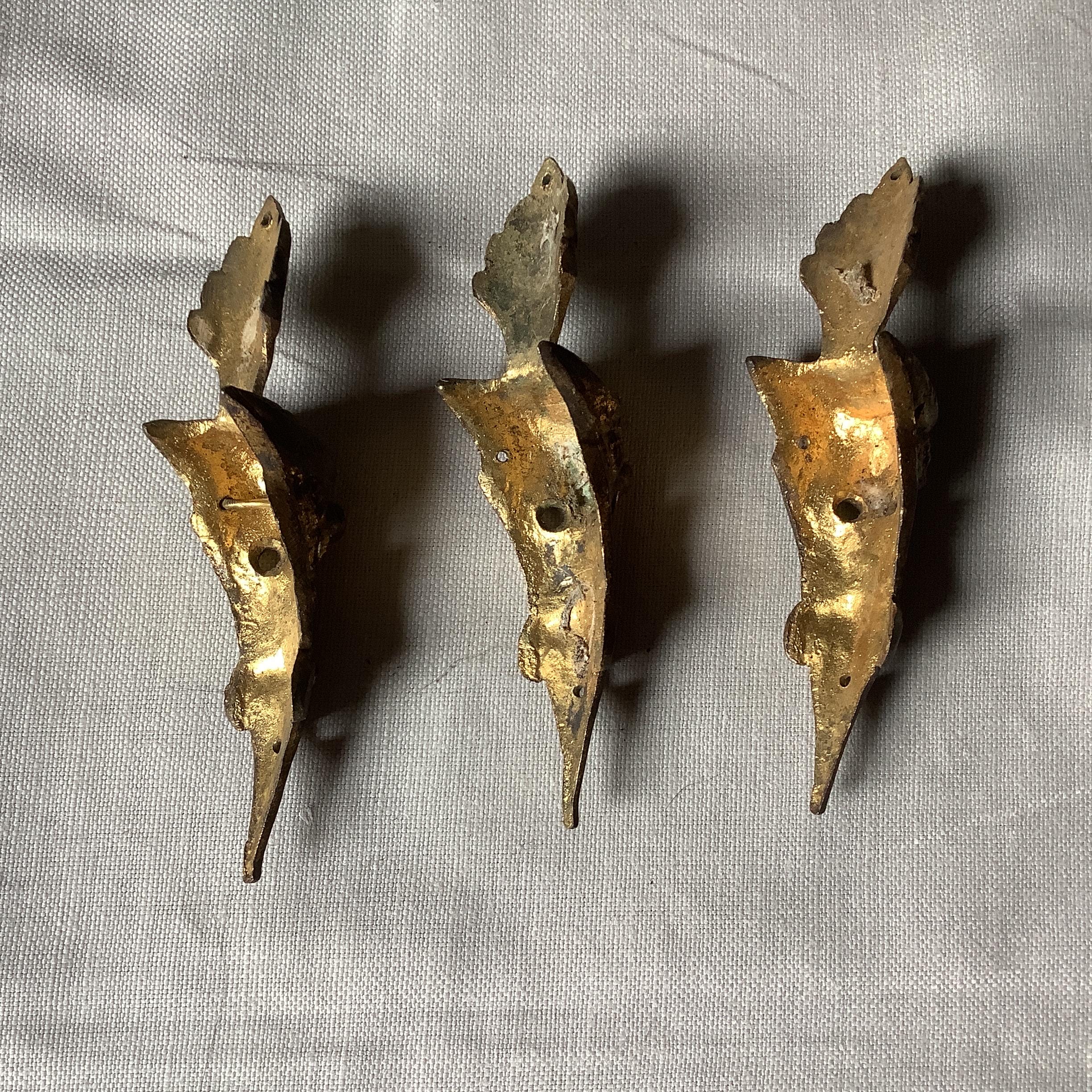 Antique Three Pieces of French Lion Face Classical Ormolu