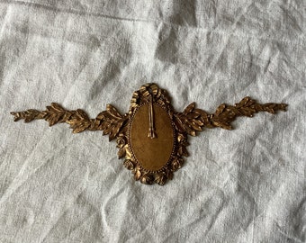 Antique French Ormolu Brass Furniture Hardware: Classical Ribbon Decor