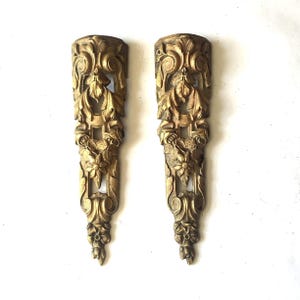 Antiek Frans vuurverguld brons klassiek decoratief hardware meubilair jaren 1900 Twee stukken