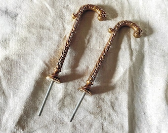 1940s French Bronze Classical Antique Curtain Tiebacks One pair