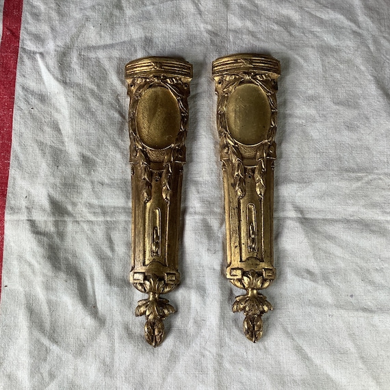 フランスアンティーク　飾りもの　金属製　2個セット　ブロカント フランスアンティーク ブロンズ装飾2個セット 真鍮金具 ヴィンテージ