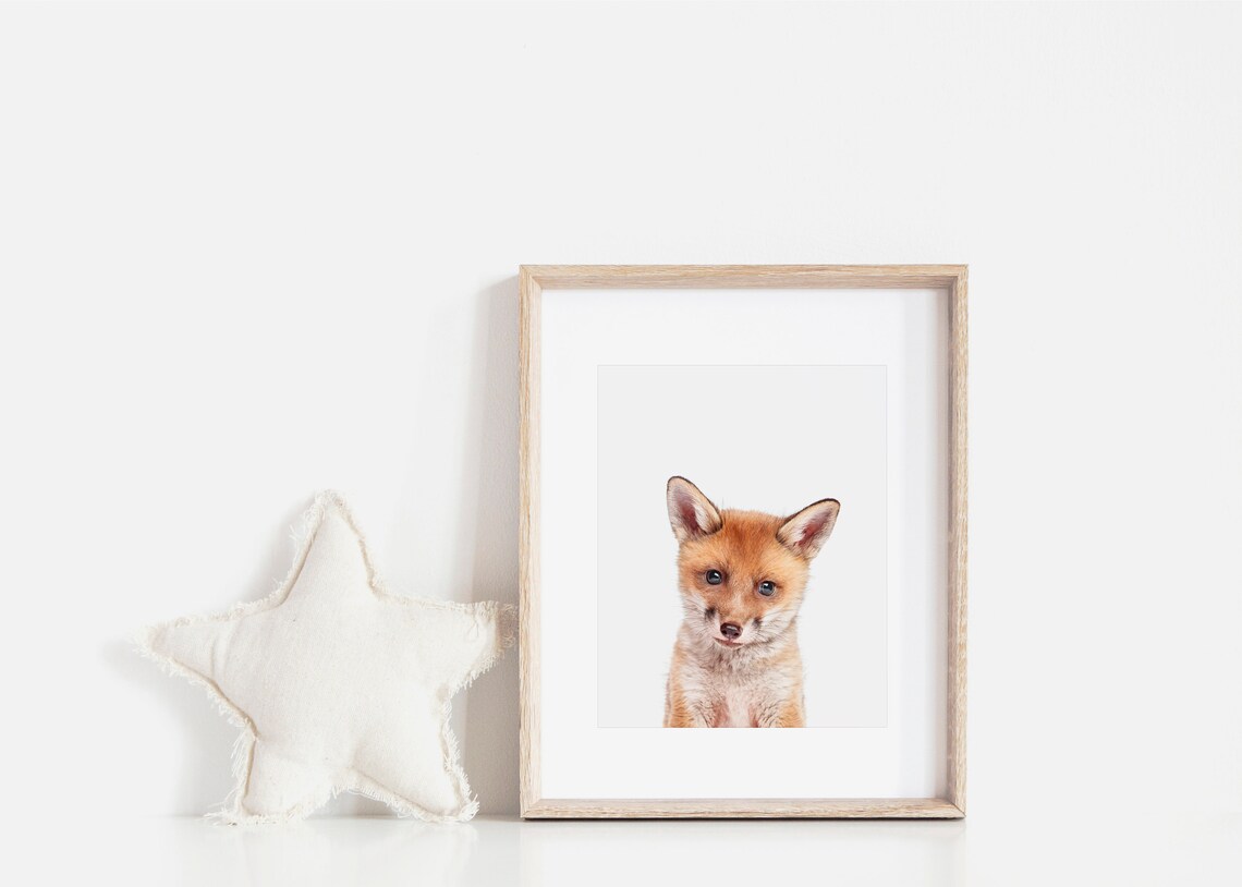 Fox Print WOODLAND Baby Animal PRINTABLE Art Nursery Wall - Etsy