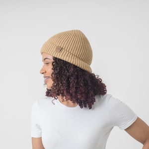 Tan Satin Lined Beanie