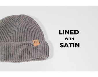 Light Grey Satin Lined Beanie