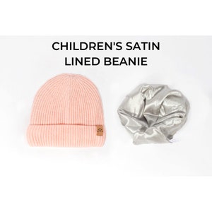 Children's  Pink Satin Lined Beanie
