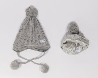 Ear Loving Satin Lined Beanie in Grey - Child 2-5 Years