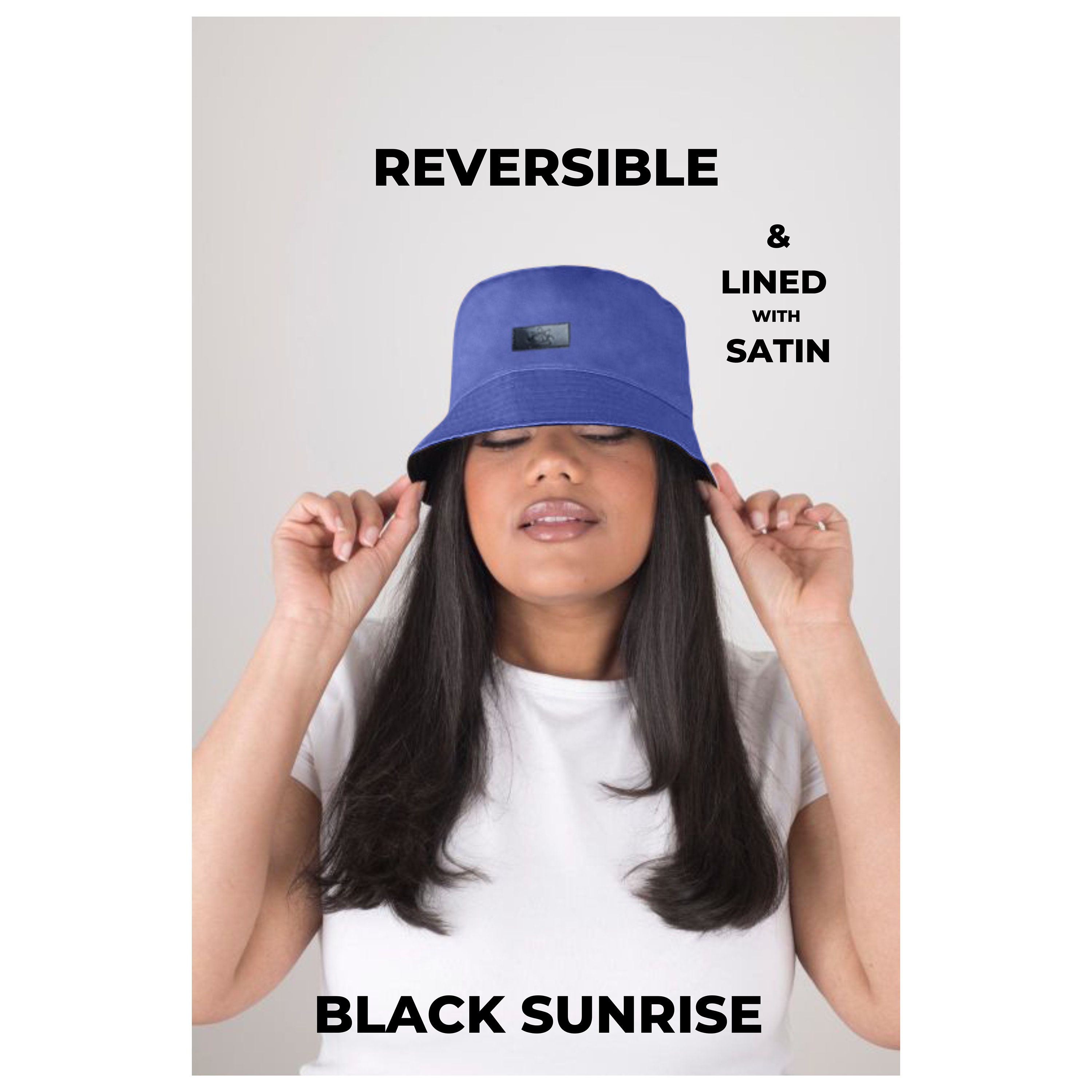 Reversible Black Navy Satin Lined Bucket Hat