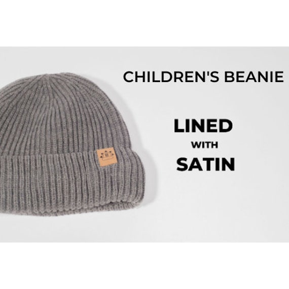 Children’s Light Grey Satin Lined Beanie 1-3 Years
