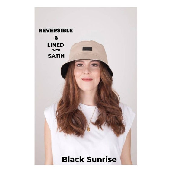 Reversible Black Stone Satin Lined Bucket Hat -  Israel