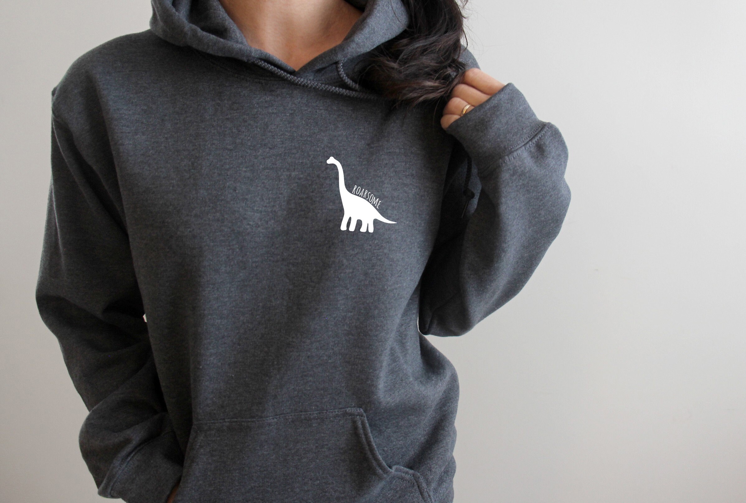 Dinosaur Pocket Hoodie Dino Sweatshirt Jurassic Dinosaur Etsy