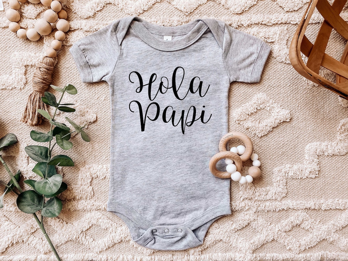 Hola Papi Hello daddy in Spanish baby bodysuits you are Etsy
