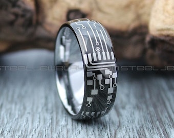Circuit Board Ring, Gamer Ring, Gamer Jewelry, Teacher Jewelry, Science Rings, Electrician Jewelry, Circuit Board Jewelry, Circuit Board