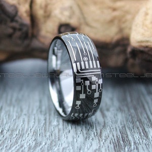 Circuit Board Ring, Gamer Ring, Gamer Jewelry, Teacher Jewelry, Science Rings, Electrician Jewelry, Circuit Board Jewelry, Circuit Board