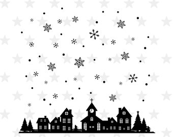 Download Village Silhouette Etsy