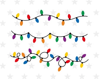 Christmas Lights Svg Etsy