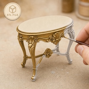 Baroque Miniature Table STL, Dollhouse Furniture