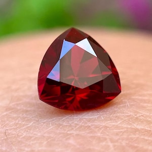 Lab Grown Ruby Gemstone: Trillion Cut, Any Size