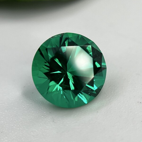 Round Cut Colombian Emerald Any Size. Top Quality Lab Grown Emerald For Gemstone Jewelry Making. Instant Free Shipping.