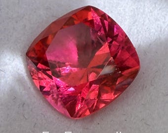 Red Beryl Bixbite Cushion Cut. Lab Grown Hydrothermal Gemstone For Unique Jewelry!