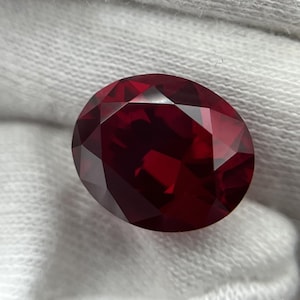 Ruby Oval Cut Hydrothermal Lab Grown Gemstone For Ring, Pendant Or Unique Jewelry.